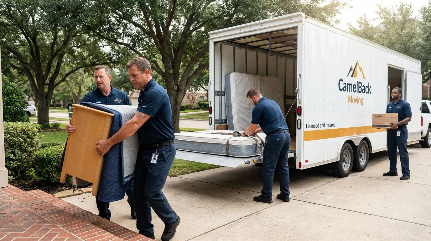 Crew loading residential truck for cross-state move from Berlin, MD