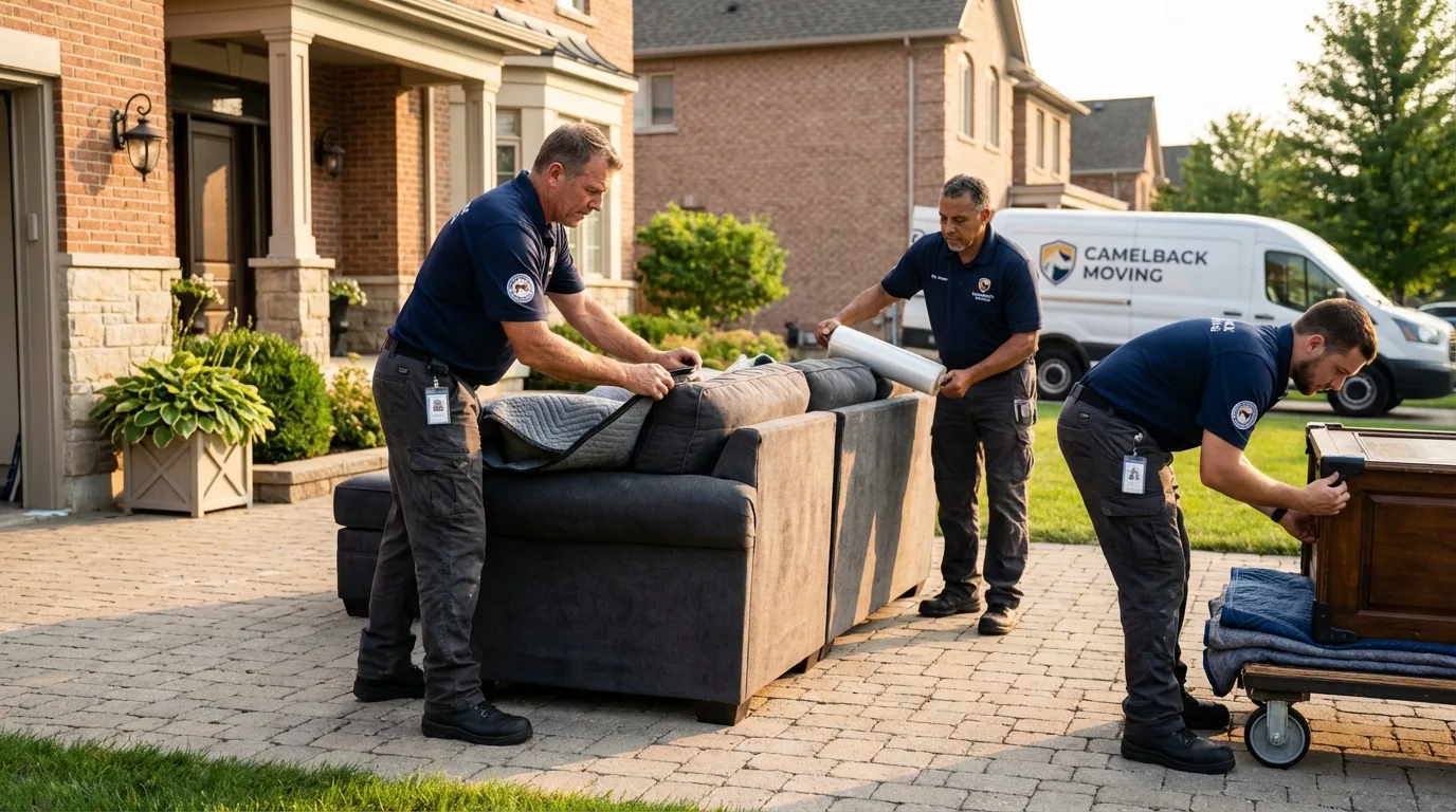 Large estate moving crew wrapping furniture in Berlin, MD